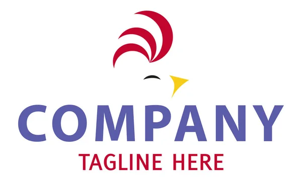 Couleur Rouge Négatif Espace Poule Tête Logo Design — Image vectorielle