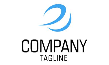 Mavi Renkli Eşsiz Basit Soyut Çizgi Fikir Logosu Tasarımı