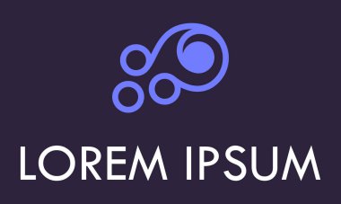 Mor Renkli Basit Çember Şekil Çizgi Sanat Logosu Tasarımı