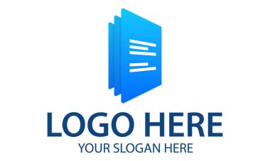 Mavi Renkli Belge Ofis Logosu Tasarımı