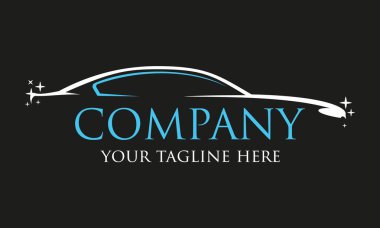 Siyah Renkli Parlak Otomotiv Araba Yıkama Logosu Tasarımı