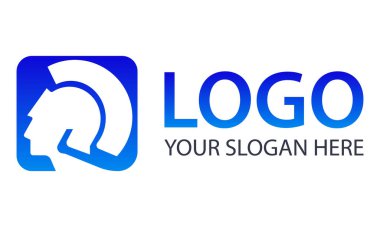 Mavi Renk Meydanı Negatif Uzay Dümeni Yunan Logosu Tasarımı