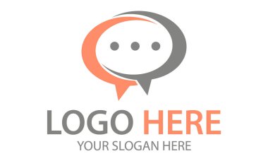 Turuncu ve Gri Renkli Çember Kabarcık Sohbet Logosu Tasarımı