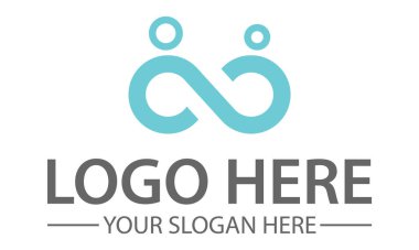 Açık Mavi Sonsuzluk Döngüsü Soyut İnsanlar Sohbet Logosu Tasarımı