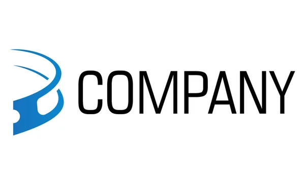 Conception Abstraite Logo Billet Technologie Couleur Bleue — Image vectorielle