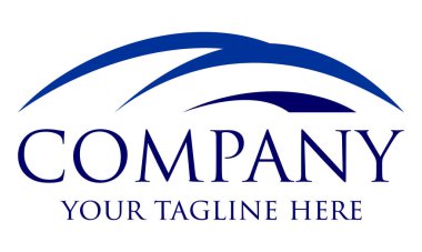 Mavi Renk Basit Soyut Köprü Logosu Tasarımı