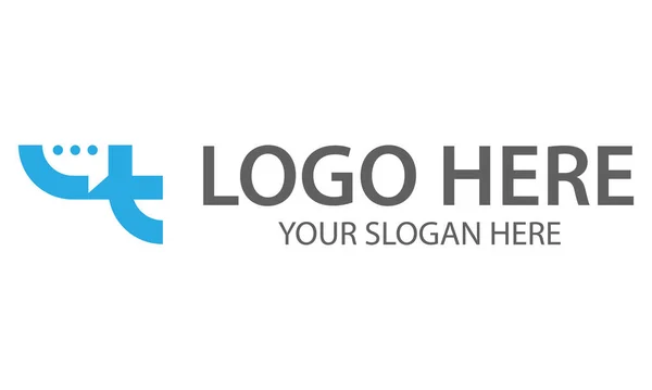 Mavi Renkli Harf Kabarcık Sohbet Logosu Tasarımı — Stok Vektör