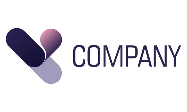 Color Púrpura Simple Letra Inicial Logo Design — Vector de stock