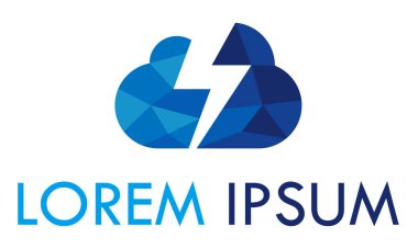 Mavi Renk Alçak Çoklu Bulut Elektrikli Logo Tasarımı