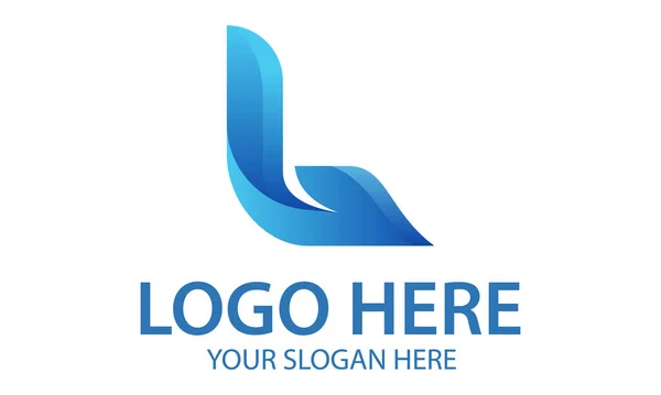Azul Brilho Cor Abstrato Letra Inicial Logo Design — Vetor de Stock