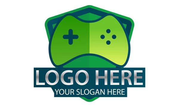 Green Color Joy Stick Game Logo Design — Stock Vector