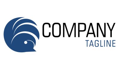 Mavi Renkli Tatlı Kuş Karikatür Logosu Tasarımı