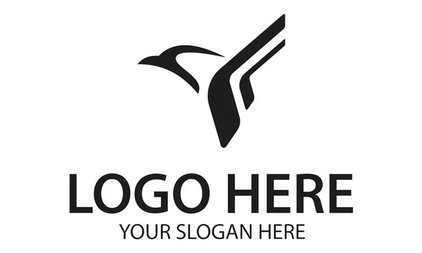 Schwarz Weiße Farbe Falcon Eagle Bird Initial Letter Logo Design — Stockvektor