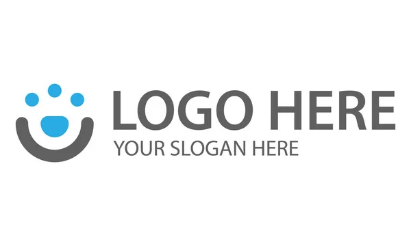 Design Logotipo Pata Animal Simples Cor Preto Azul —  Vetores de Stock