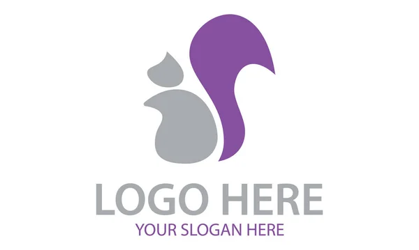 Фіолетовий Сірий Колір Абстрактна Білка Тварин Дизайн Логотипу — стоковий вектор
