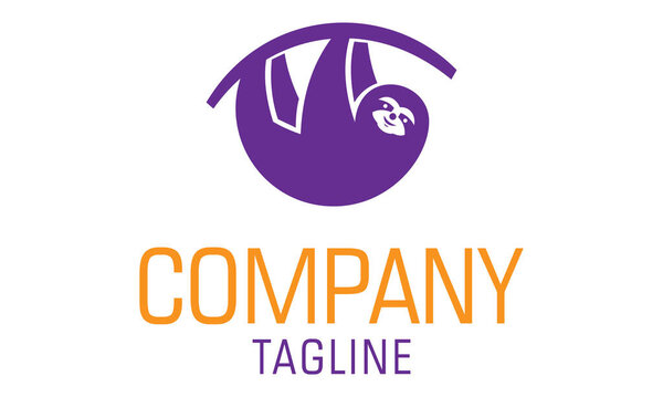 Purple Color Simple Lazy Animal Sloth Design — стоковая иллюстрация Purple Color Simple Lazy Animal Sloth Design Лицензионные Стоковые Иллюстрации