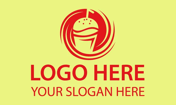 Rode Kleur Fast Food Logo Ontwerp — Stockvector