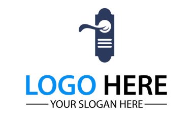 Mavi Renkli Anahtarlı Şehir Kapısı Modern İnşaat Logosu Tasarımı