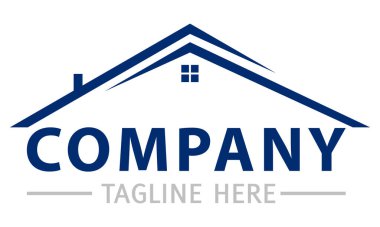 Mavi Renkli Yaratıcı Basit Modern Ev Logosu Tasarımı