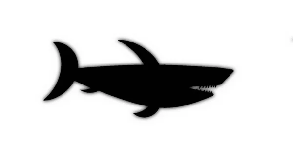 Silhouette Shark — Stock Vector