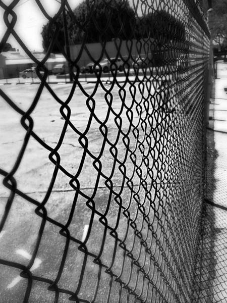 Closeup Shot Chain Link Fence — Fotografia de Stock