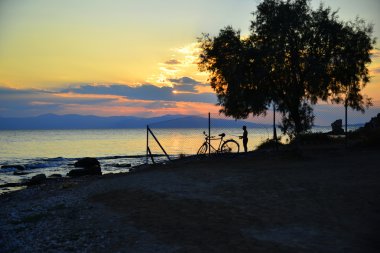 Günbatımı Aigina Adası Yunanistan