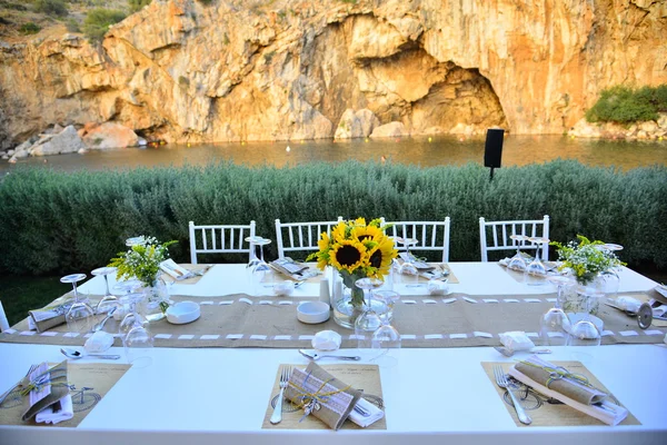 Événement de vie de fête de mariage célébrer les vendeurs invités de mariage mis en place — Photo