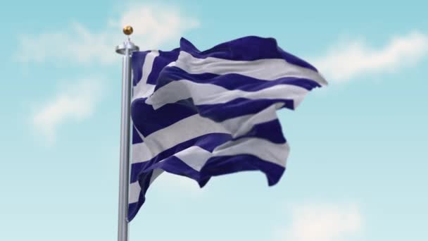 飘扬的希腊国旗 — 图库视频影像