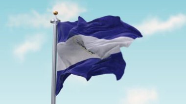 El Salvador 'un Rüzgarlı Bayrağı' nı sallıyor. Flag Kusursuz Döngü El Salvador.