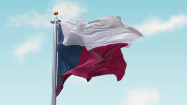 Machająca flaga Republiki Czeskiej na wietrze. Flaga Bezszwowa pętla Republika Czeska. . — Wideo stockowe