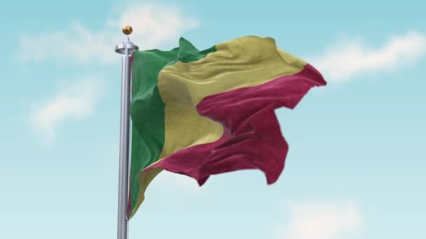 Bandeira ondulante da República do Congo — Vídeo de Stock
