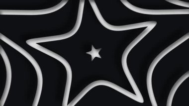 Siyah ve beyaz arkaplan döngüsünü büyüten yıldız şekli