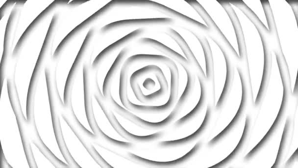 Biały kwadrat abstrakcyjny kwiat hipnotyczny mandala, papier warstwowy sztuka, pętli animowane tapety 4K, — Wideo stockowe