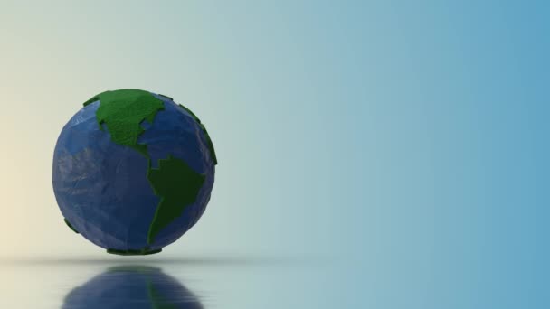 3Dレンダリング概要粘土の地球の背景ビデオループ。創造的な最小限の地球ビデオ. — ストック動画