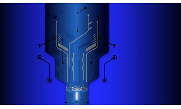 Plano de fundo da tecnologia digital com vetor da forma do holograma — Vetor de Stock