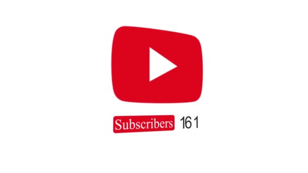 Licznik subskrybentów Youtube rośnie wraz z paskiem postępu — Wideo stockowe