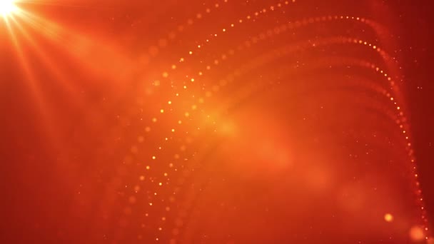 Аннотация Orange Particles Spiral Background Video — стоковое видео