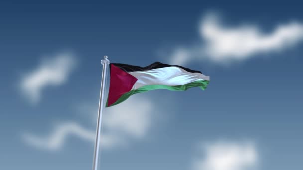 Ondeando Bandera de Palestina en cámara lenta — Vídeo de stock