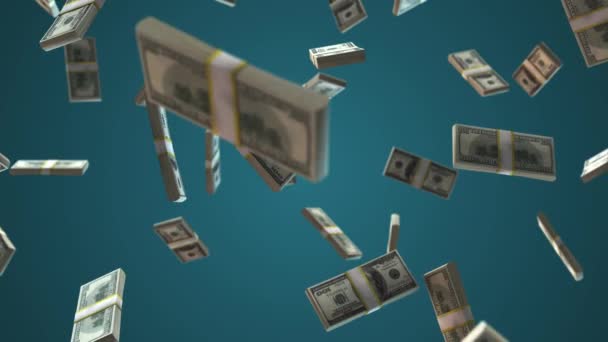 Falling Dollar Bills Stacks imagens de estoque 4k — Vídeo de Stock