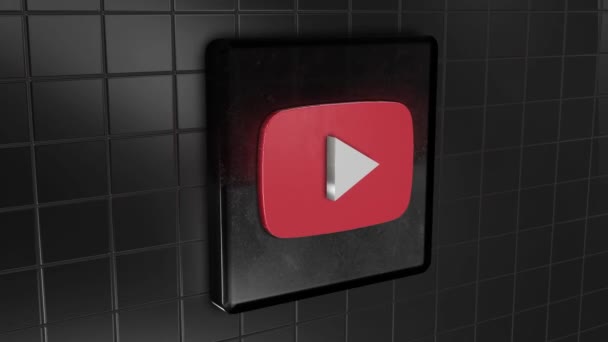 3D animated youtube logo — Stock Video