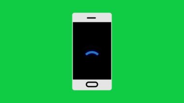 Yeşil ekranda Wifi sinyal simgesini gösteren animasyon cep telefonu 4K içinde canlandırıldı.