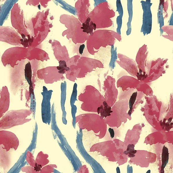 Red tulips seamless pattern