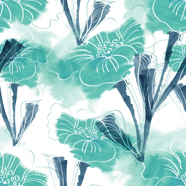 Summer flowers seamless pattern — Stock Photo, Image