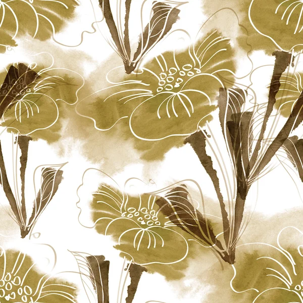 Summer flowers seamless pattern — Stock Photo, Image