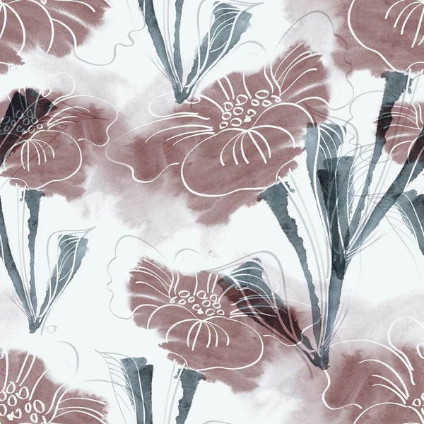 Summer flowers seamless pattern — Stock Photo, Image