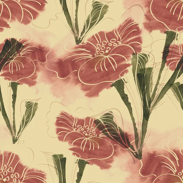 Summer flowers seamless pattern — Stock Photo, Image