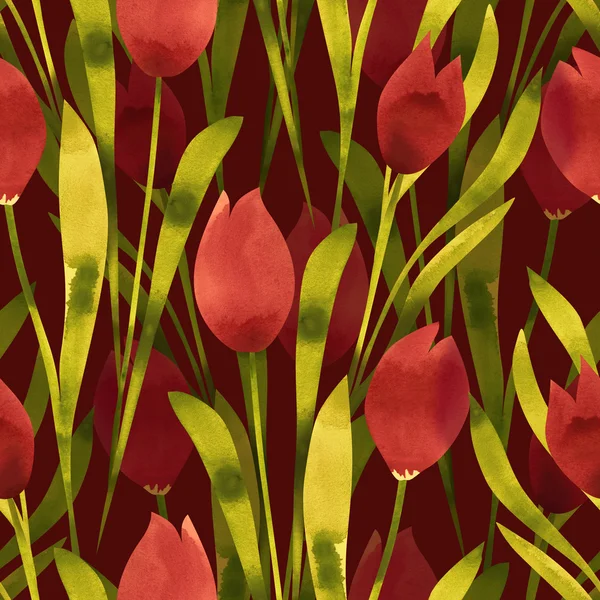 Padrão sem costura tulipas — Fotografia de Stock