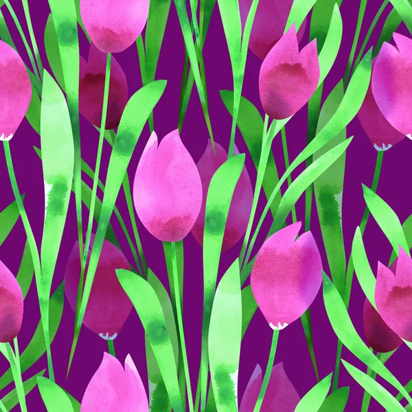 Тюльпани безшовні візерунком — стокове фото