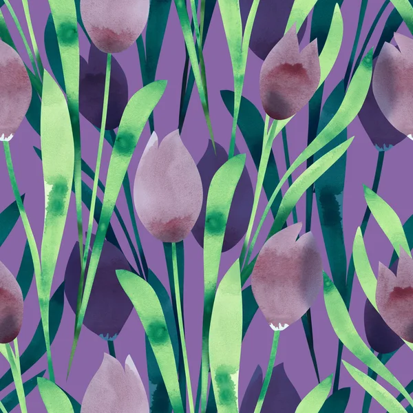 Tulips seamless pattern — Stock Photo, Image