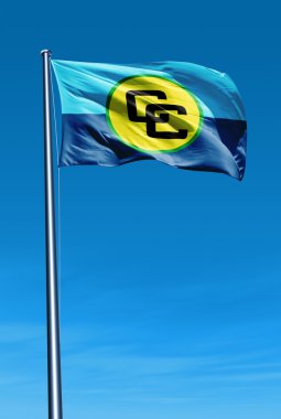 rüzgarda sallayarak CARICOM bayrak
